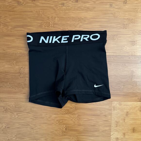 Nike Pro Drifit Shorts Womens Small Black active Spandex training gym - Picture 1 of 4